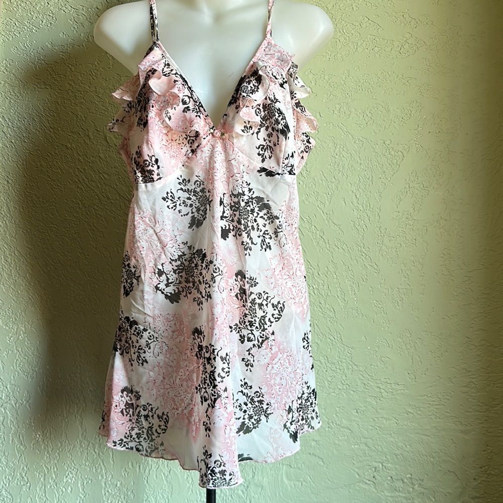 Je T’adore Babydoll Lingerie Large Pink/Black Nightie Sleepwear Sexy